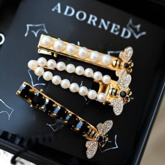 Adorned LLC Accessories - Adorned Luxe Golden Nectar Adornments / Set of 3 Hair Clips